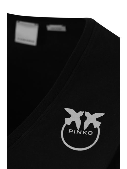 T-shirt Turbato con logo in cotone nero PINKO | 102950 A228Z99